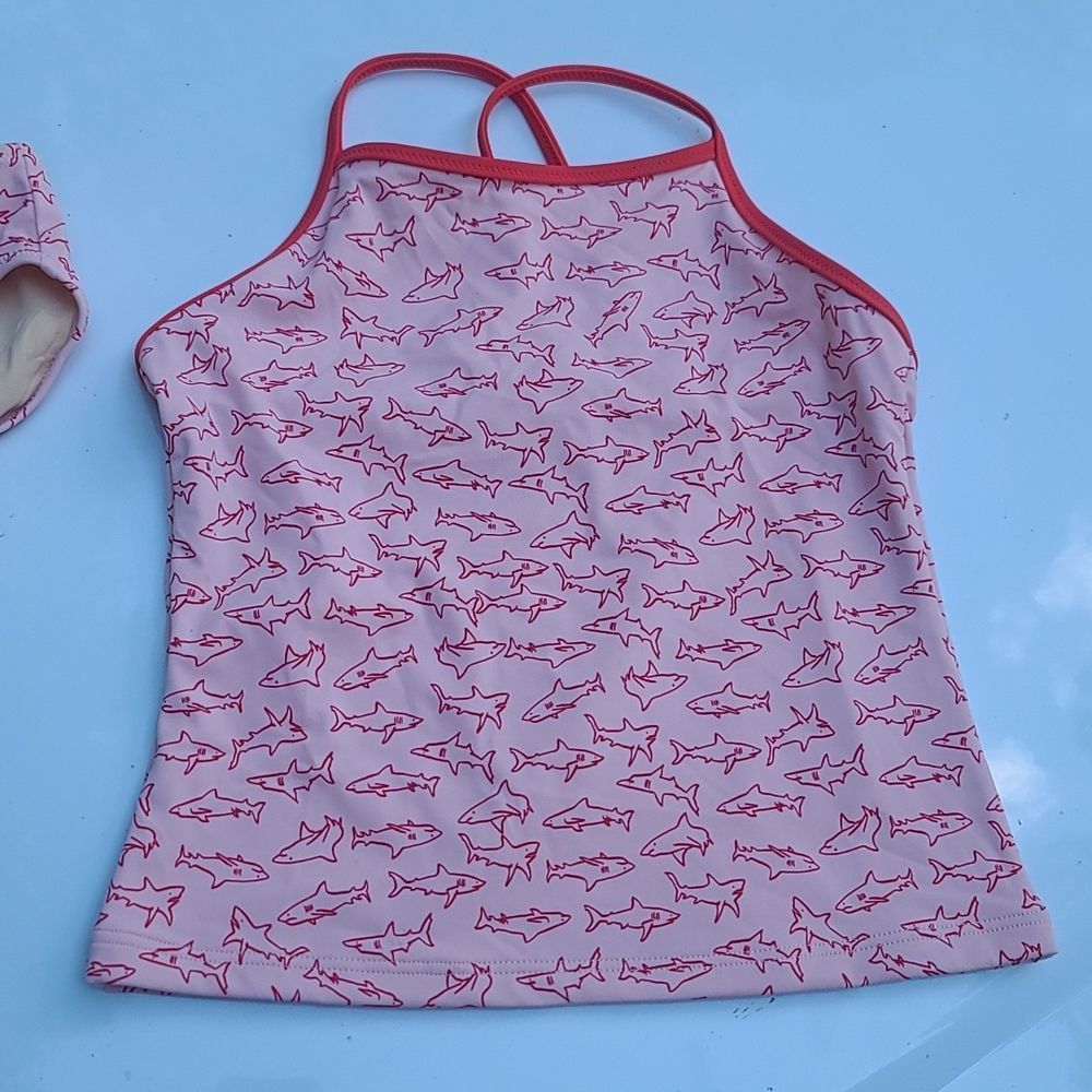 Amazon Essentials Light Pink Shark Tankini 2pc - Picture 3 of 13